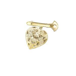 Vintage Key to My Heart Gold Tone Brooch